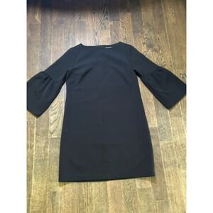 Banana Republic Knee Length Black Dress Bell Sleeves polyester Blend Size 10‎